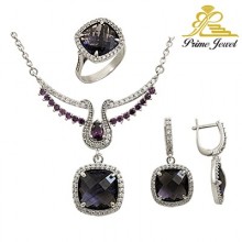 Gümüş zirkon taşlı set